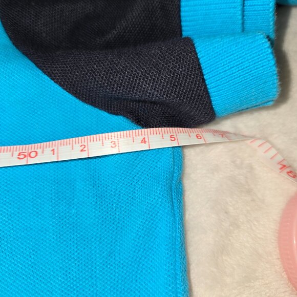 Lacoste Men’s Polo Shirt Size 7 (XL) Turquoise Blue & Navy – Crocodile Logo - Picture 11 of 12